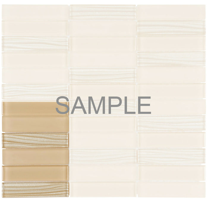 Sample - TDH67MO Crystal Glass Beige Mosaic Tile