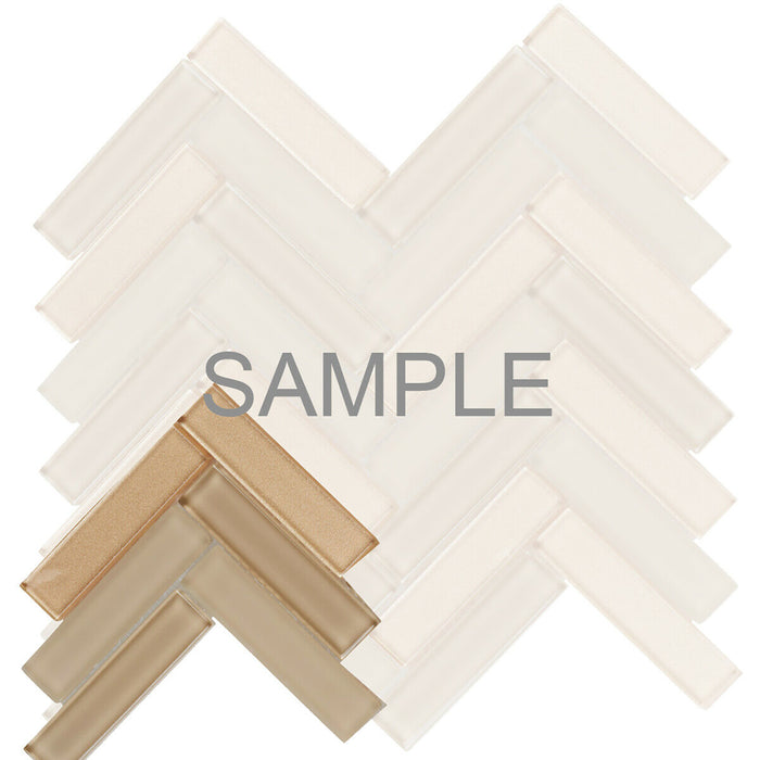 Sample - TDH71MO Crystal Glass Beige Mosaic Tile