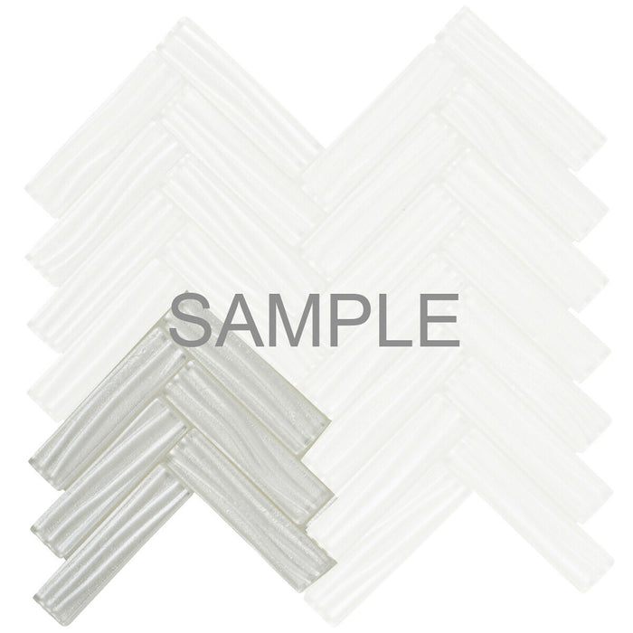 Sample - TDH79MO Metallic Glass White Mosaic Tile