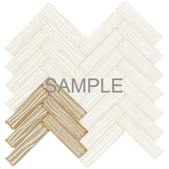 Sample - TDH81MO Metallic Glass Beige Mosaic Tile