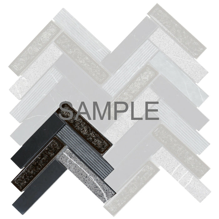 Sample - TDH88MO Natural Stone Black Gray Mosaic Tile