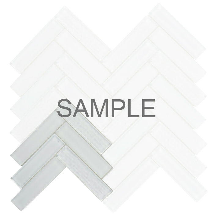 Sample - TDH89MO Crystal Glass White Mosaic Tile
