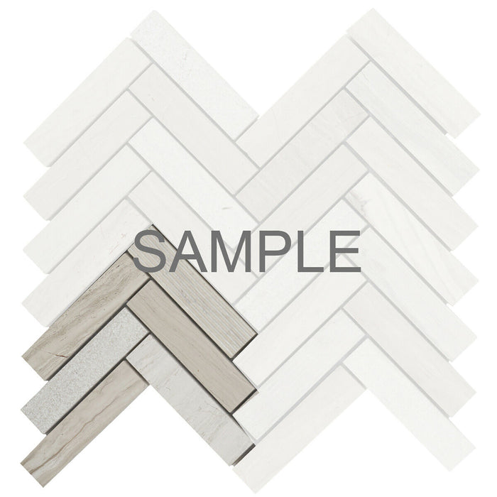 Sample - TDH96MO Natural Stone Taupe Mosaic Tile