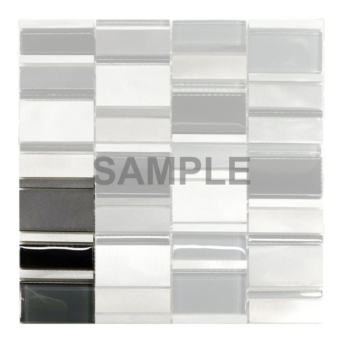 Sample - TDH43MDR Alumninum Glass Mosaic Tile
