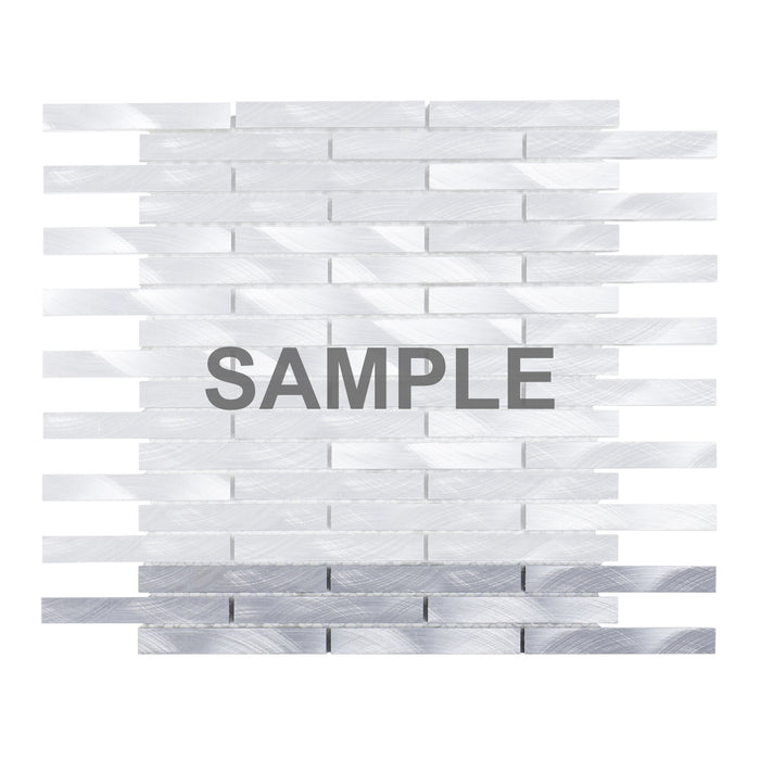 Sample - TDH50MDR Silver Aluminum Metallic Interlocking Mosaic Tile