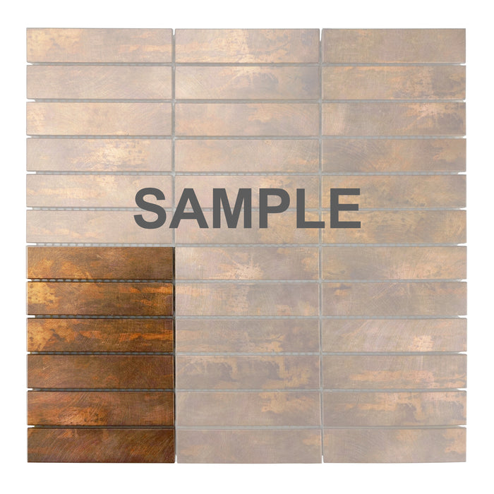 Sample - TDH80MDR Antique Copper Brown Metallic Metal Mosaic Tile