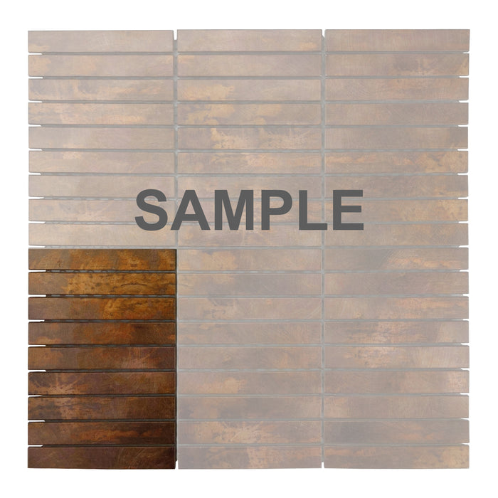 Sample - TDH81MDR Antique Copper Brown Metallic Metal Mosaic Tile