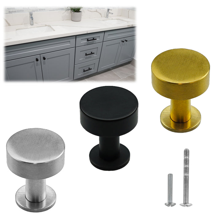 MH1677 Solid Modern Round Cabinet Knobs