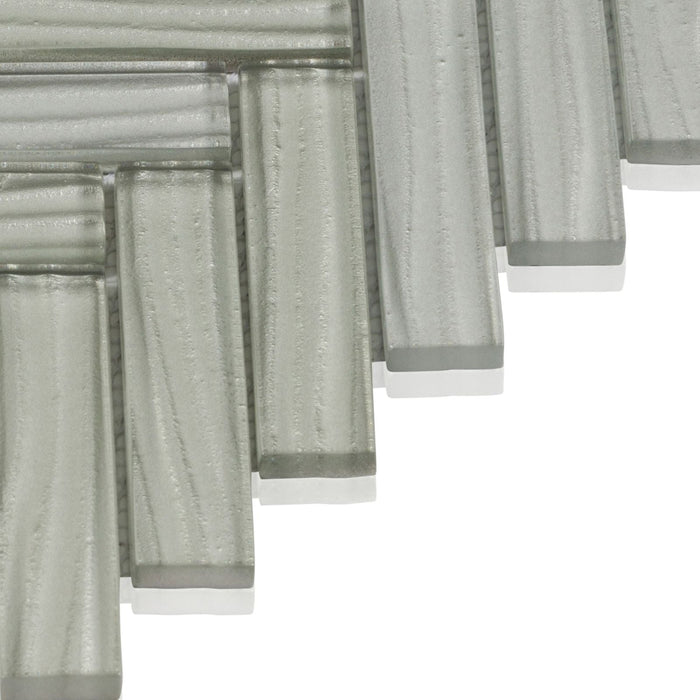 Sample - TDH235MO Gray Wave Glass Blended with Frosted Glass and Aluminm Mosaic Tile