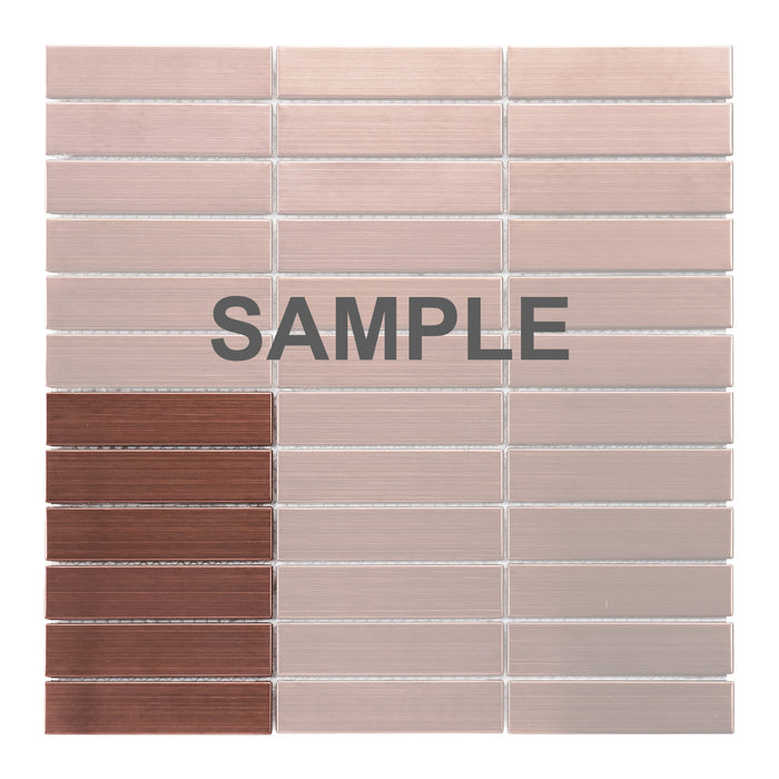Sample - TDH238RG Stainless Steel Rose Gold Copper Metallic Metal Mosaic Tile