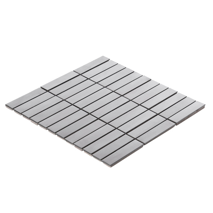 TDH242SS Stainless Steel Brushed Nickel Gray Mosaic Tile