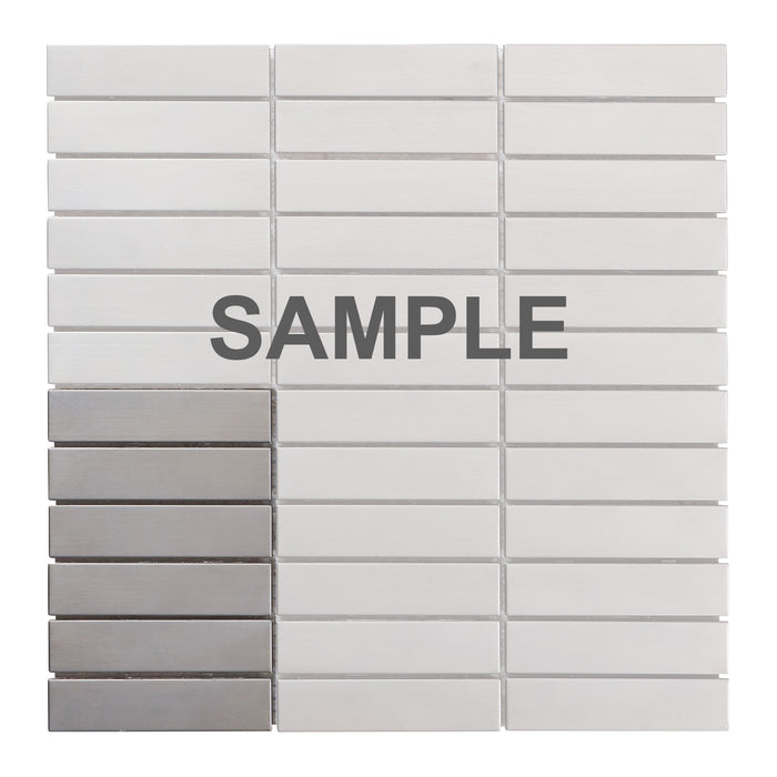 Sample - TDH242SS Stainless Steel Brushed Nickel Gray Mosaic Tile