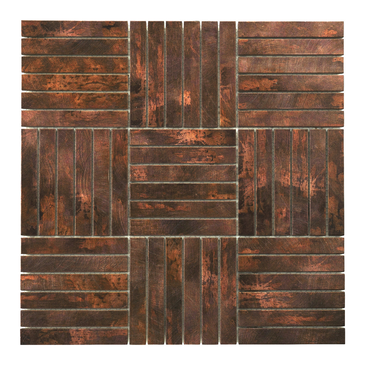 TDH357AC Antique Copper Brown Metallic Metal Mosaic Tile — Modket