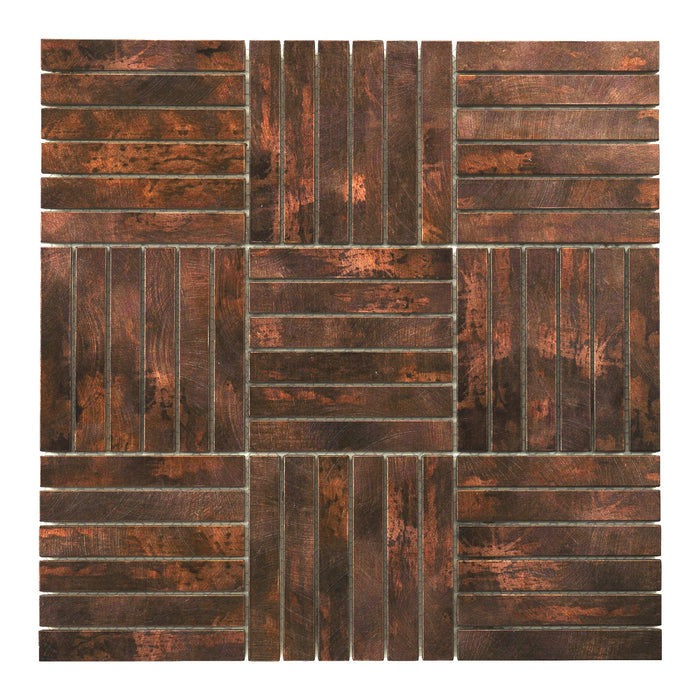 TDH357AC Antique Copper Brown Metallic Metal Mosaic Tile