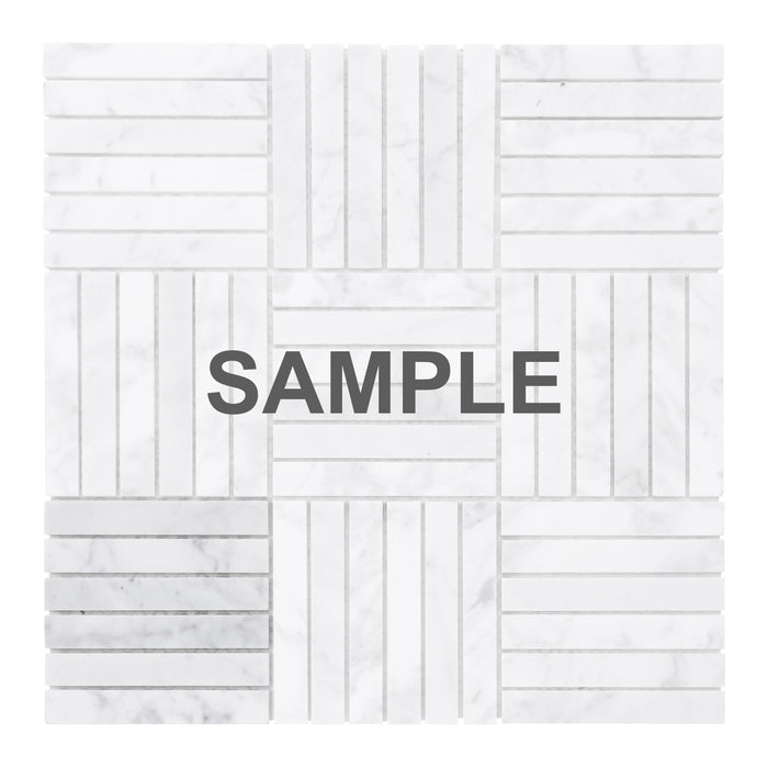 Sample - TDH350NS Natural Stone Carrara White Mosaic Tile