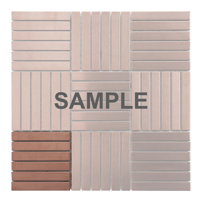 Sample - TDH356RG Stainless Steel Rose Gold Copper Metallic Metal Mosaic Tile