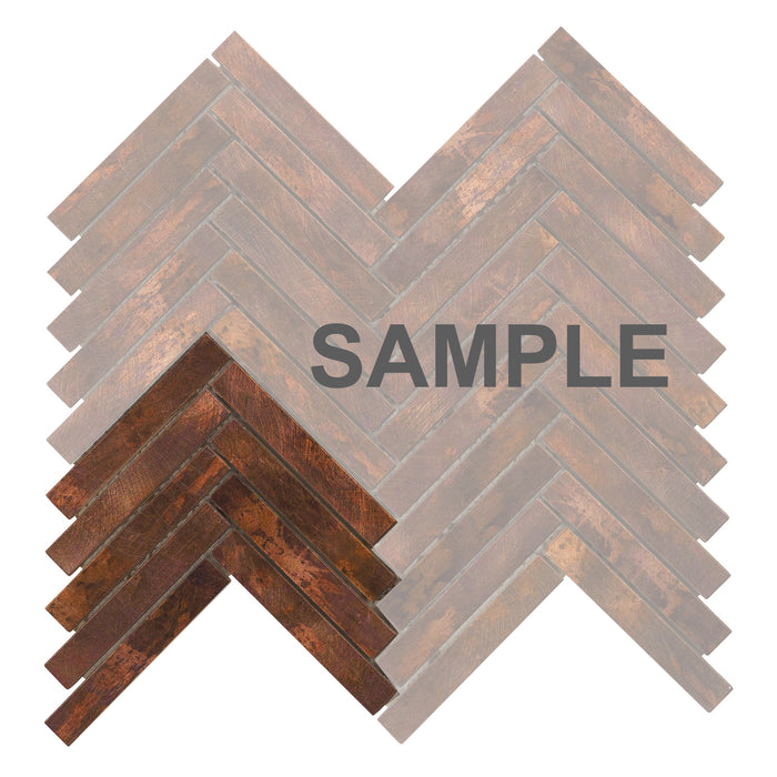 Sample - TDH389AC Antique Copper Brown Metallic Metal Mosaic Tile