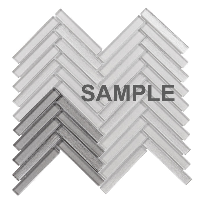 Sample - TDH391MG Metallic Glass Taupe Gray Mosaic Tile