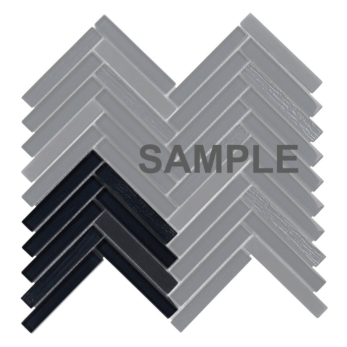 Sample - TDH392MG Metallic Glass Black Mosaic Tile