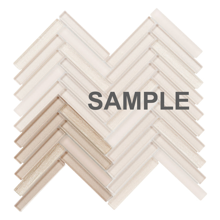 Sample - TDH516MG Metallic Glass Beige Mosaic Tile