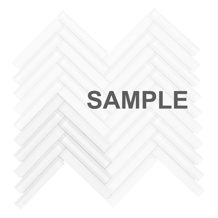 Sample - TDH517MG Metallic Glass White Mosaic Tile