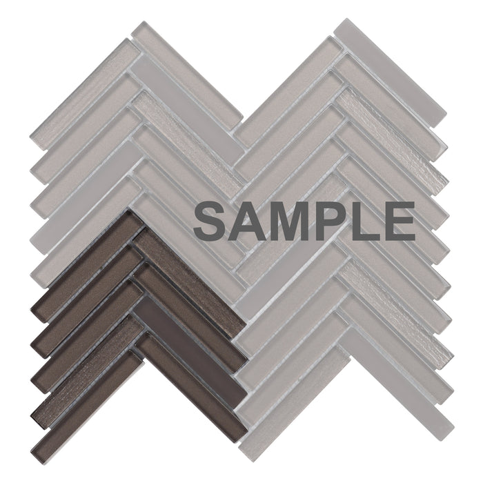 Sample - TDH518MG Metallic Glass Brown Mosaic Tile