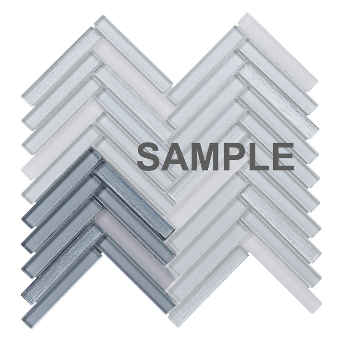 Sample - TDH521MG Metallic Glass Gray Mosaic Tile