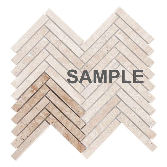 Sample - TDH379NS Natural Stone Travertine Beige Sand Mosaic Tile