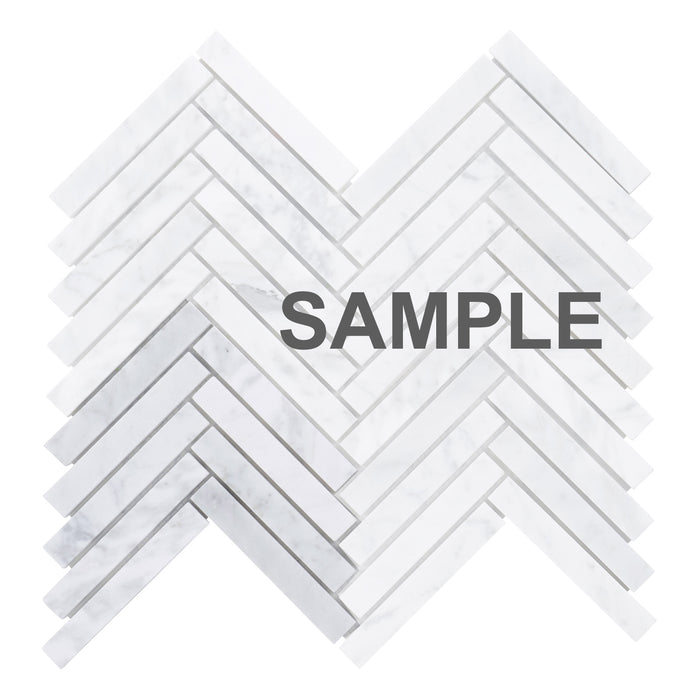 Sample - TDH385NS Natural Stone Carrara White Mosaic Tile