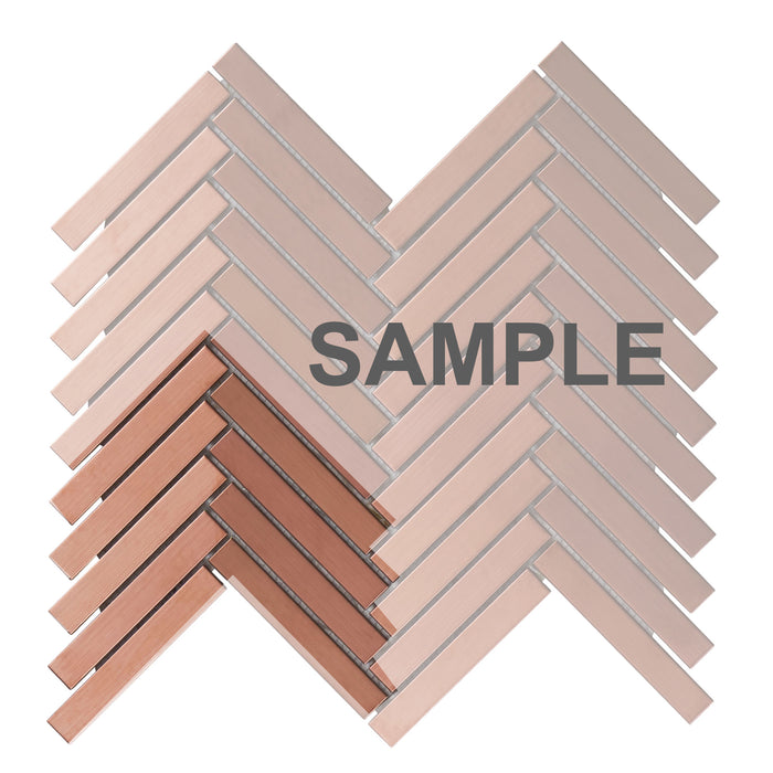 Sample - TDH396RG Stainless Steel Rose Gold Copper Metallic Metal Mosaic Tile