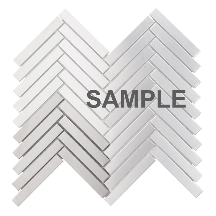 Sample - TDH388SS Stainless Steel Brushed Nickel Metallic Metal Mosaic Tile