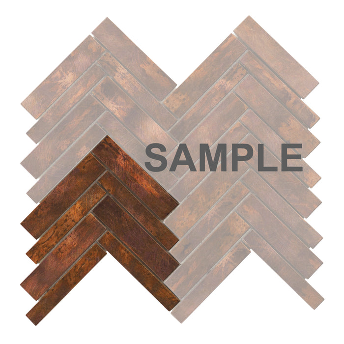 Sample - TDH407AC Antique Copper Brown Metallic Metal Mosaic Tile