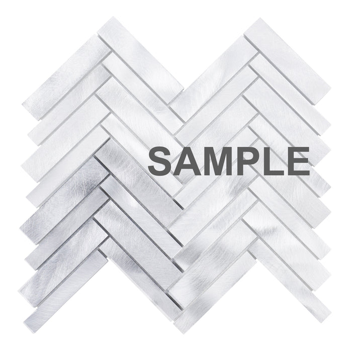 Sample - TDH408AL Aluminum Metal Silver Metallic Mosaic Tile