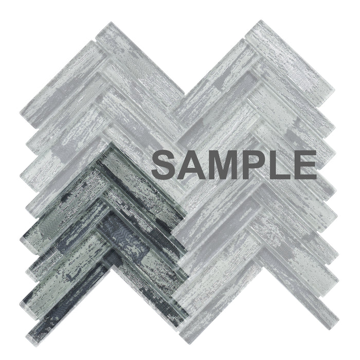 Sample - TDH416MG Crystal Glass Gray Mosaic Tile