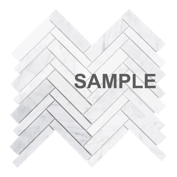 Sample - TDH398NS Natural Stone Marble Carrara White Mosaic Tile