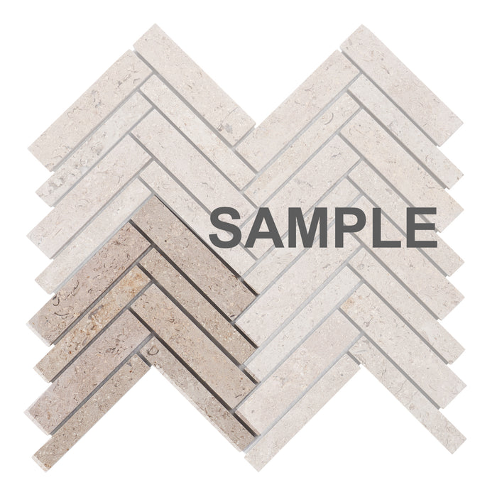 Sample - TDH399NS Natural Stone Sina Pearl Marble Beige Sand Mosaic Tile