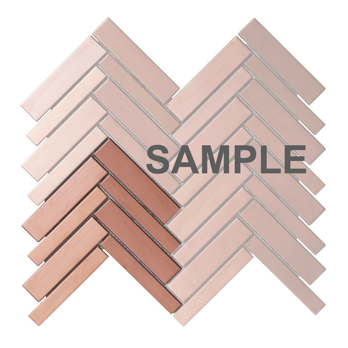 Sample - TDH412RG Stainless Steel Rose Gold Copper Metallic Metal Mosaic Tile