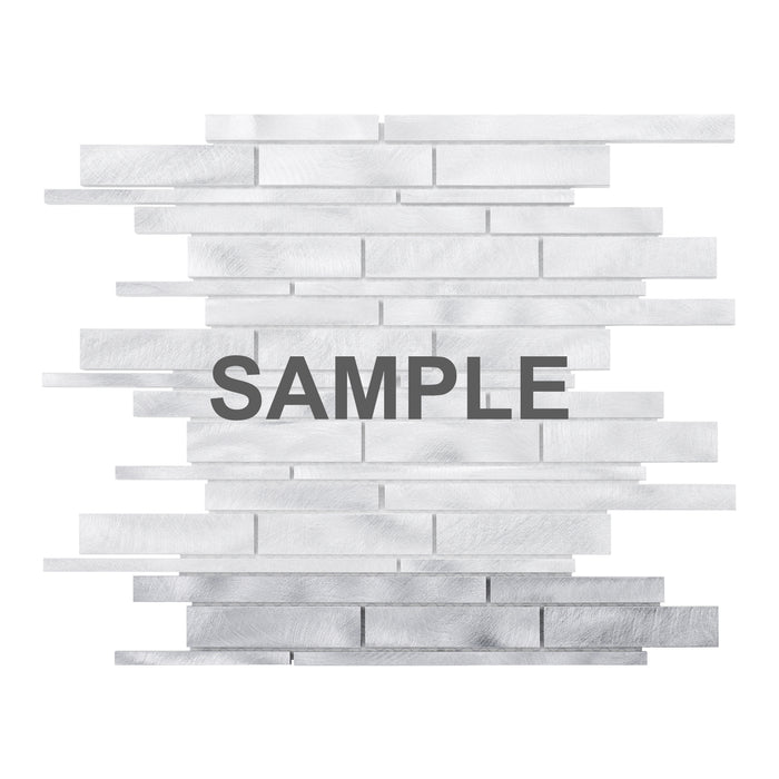 Sample - TDH420AL Aluminum Metal Silver Metallic Mosaic Tile