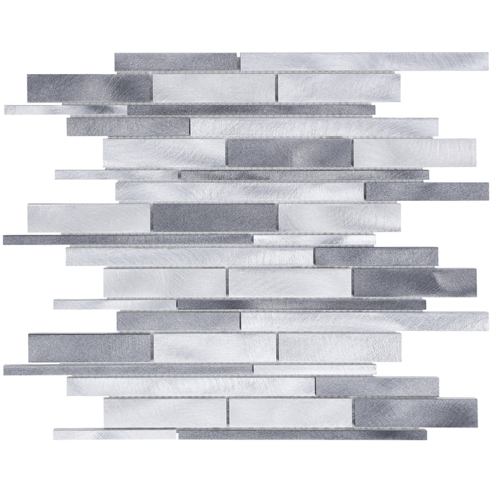 TDH438AL Aluminum Metal Silver Gray Metallic Mosaic Tile