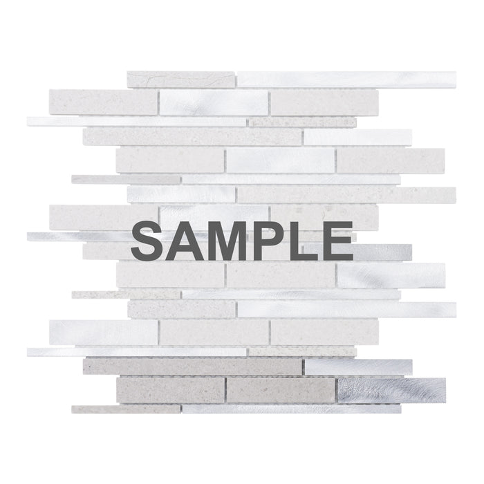 Sample - TDH440AL Aluminum Natural Stone Cinderella Gray Metallic Metal Mosaic Tile