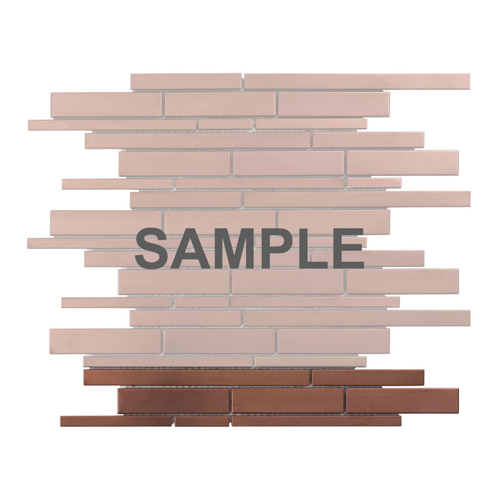 Sample - TDH419RG Stainless Steel Rose Gold Copper Metallic Metal Mosaic Tile