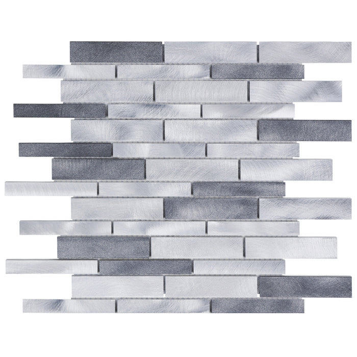 TDH488AL Aluminum Metal Silver Gray Metallic Mosaic Tile