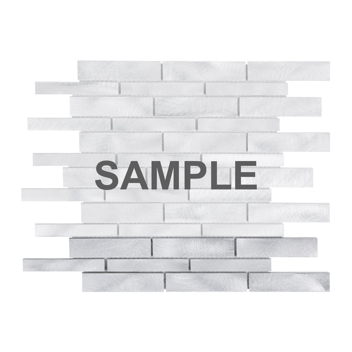 Sample - TDH507AL Aluminum Metal Silver Metallic Mosaic Tile