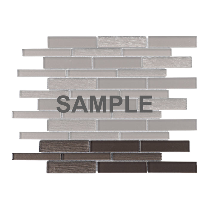 Sample - TDH498MG Metallic Glass Brown Mosaic Tile