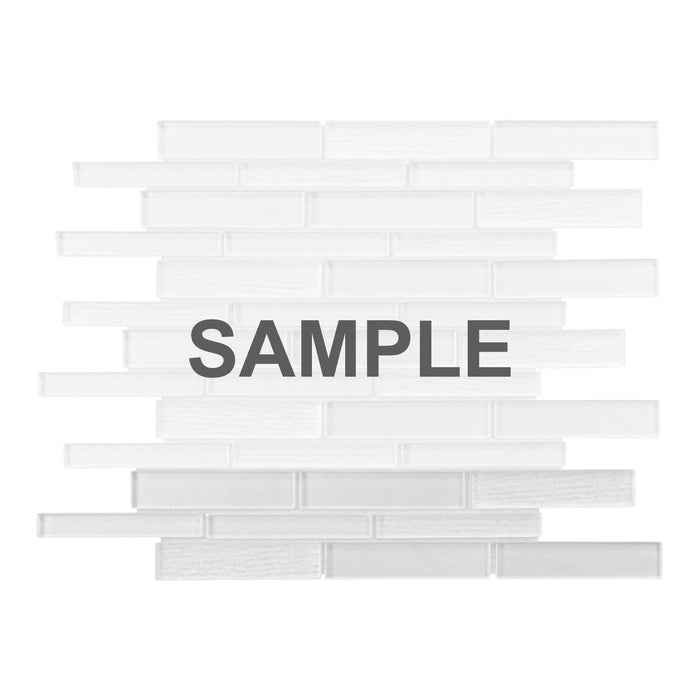 Sample - TDH501MG Metallic Glass White Mosaic Tile