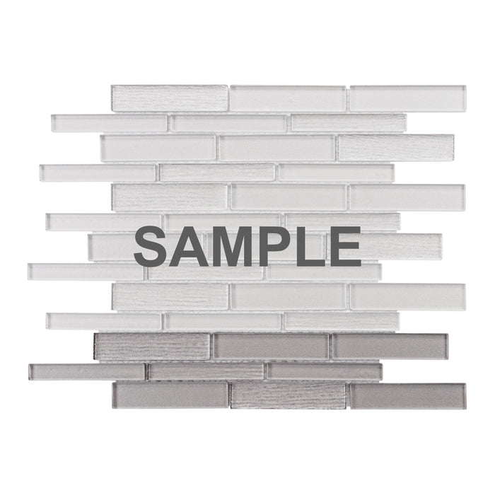 Sample - TDH504MG Metallic Glass Taupe Gray Mosaic Tile