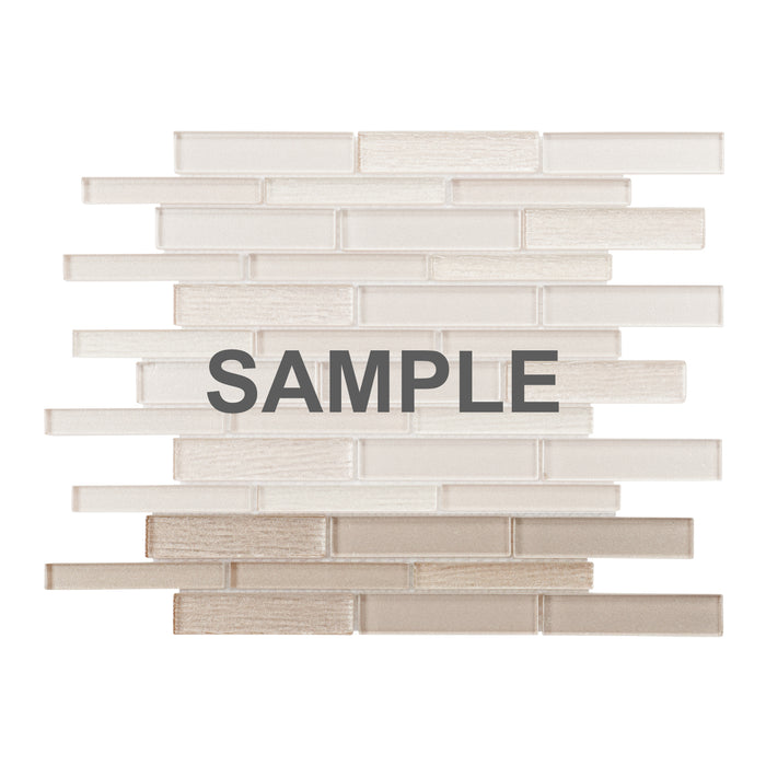 Sample - TDH505MG Metallic Glass Beige Cream Mosaic Tile