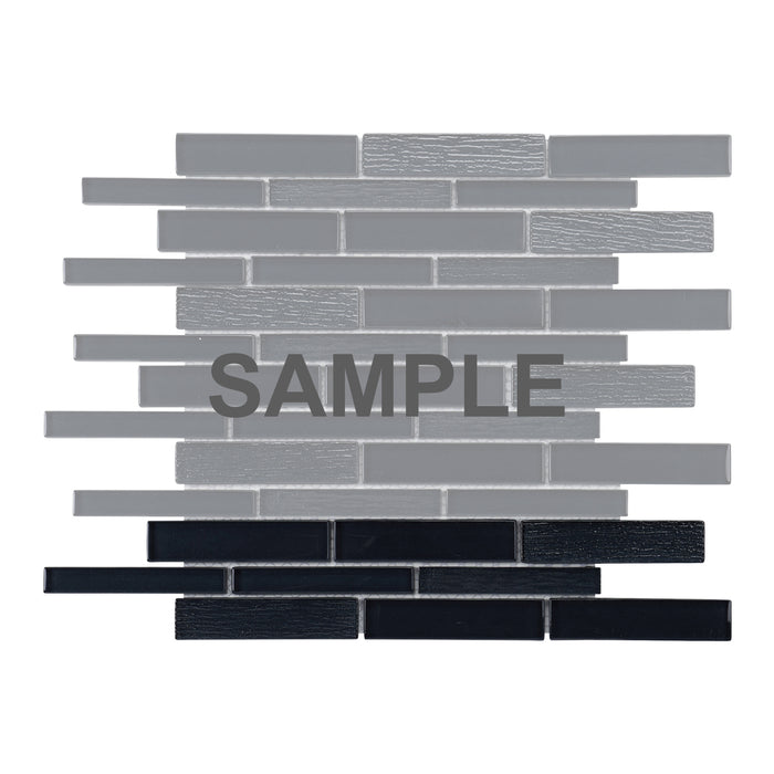 Sample - TDH506MG Metallic Glass Black Mosaic Tile