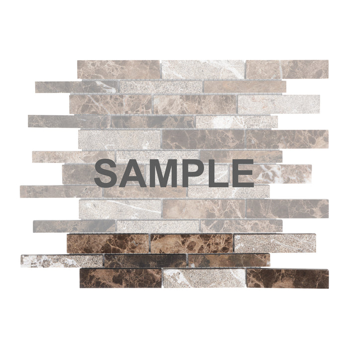 Sample - TDH466NS Natural Stone Emperador Brown Mosaic Tile