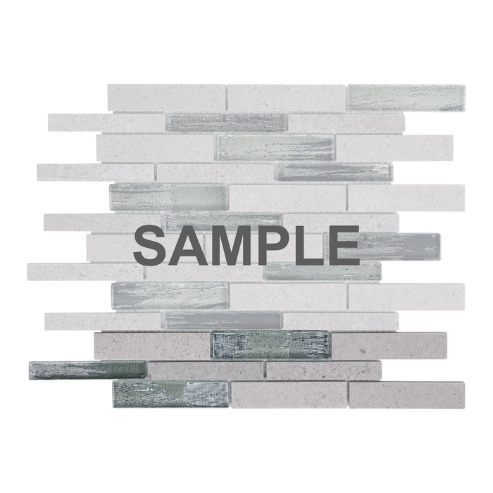 Sample - TDH473NS Natural Stone Glass Cinderella Gray Mosaic Tile